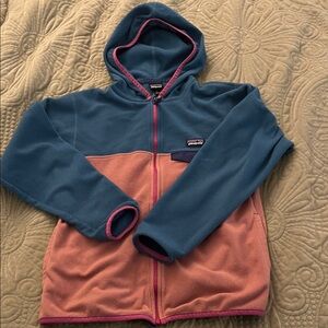 Patagonia Kids Blue and Pink Fleece Hoodie